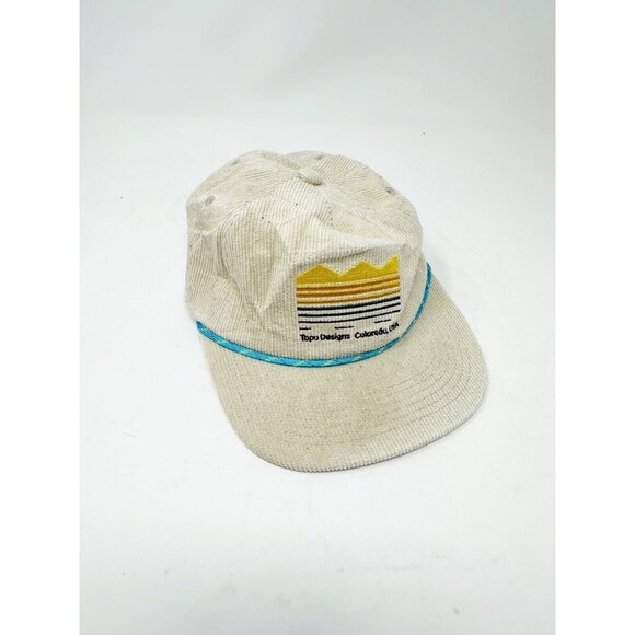 Topo Designs Mens Strata Map Cord Trucker Hat Embroidered 5 Panel Tan One Size - Picture 8 of 8